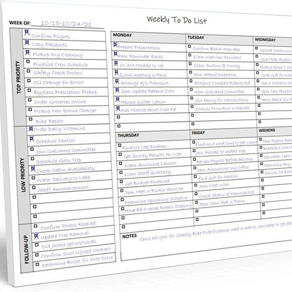 60 Page Task Planning Pad w/Daily Checklist, Priority Todo Checkbox & Notes. Des - Picture 1 of 9